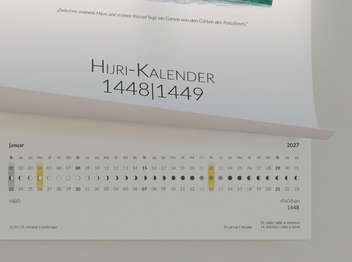 Sonnen- und Hijrikalender - Kalenderjahr 2025 